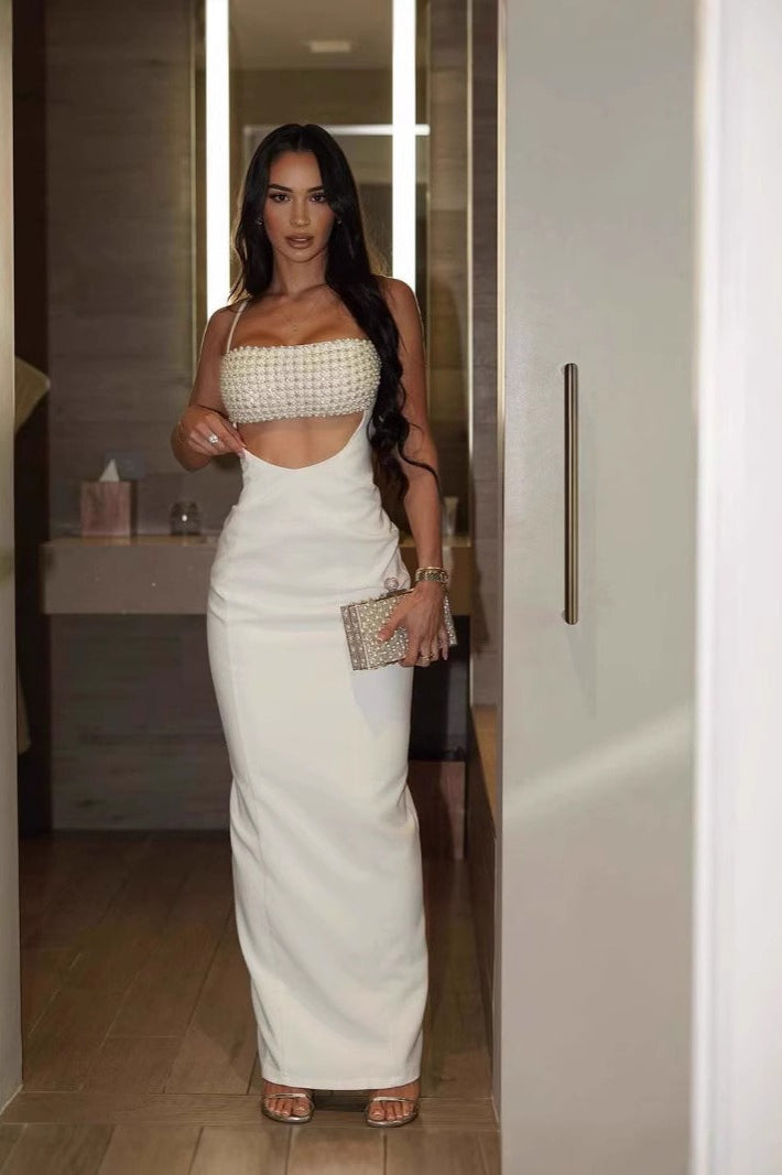 Sequin Backless Cami Bandage Long Formal Dress Secondary image