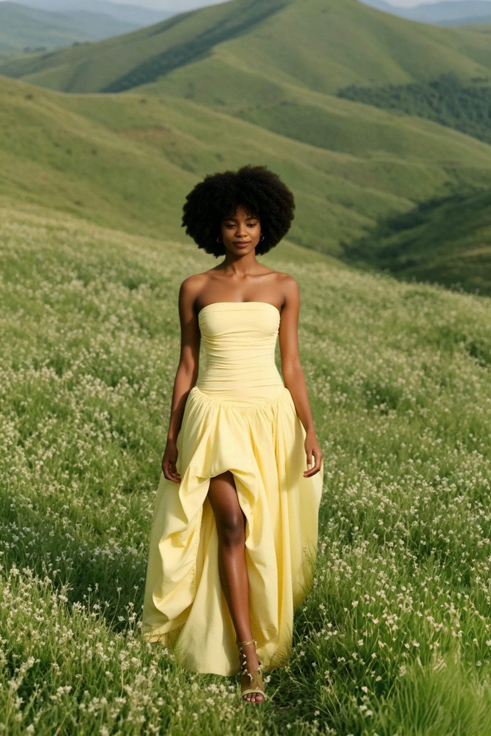 Solid Color Tie Front Bodycon Prom Dress Main image