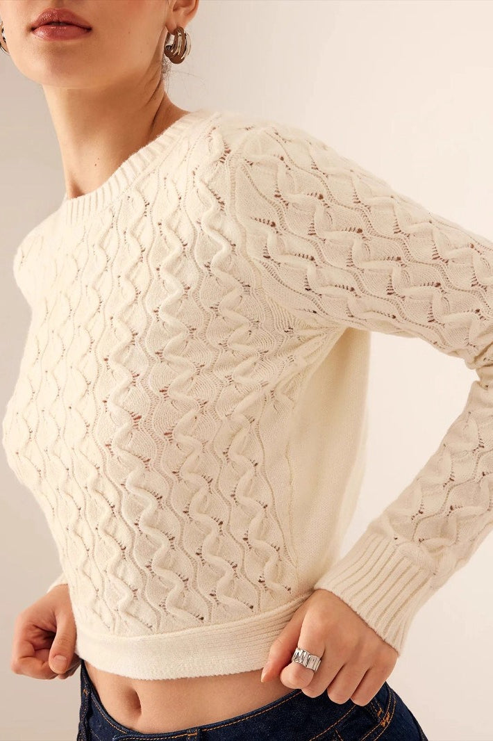 Open Back Crew Neck Knit Sweater Secondary image
