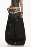 Layered Waist Graphic Print Baggy Jeans