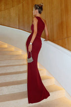 Elegant One-Shoulder Maxi Birthday Dress