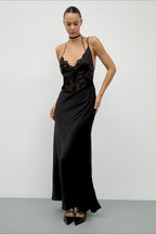 Hollow Out High Waist Lace Dress