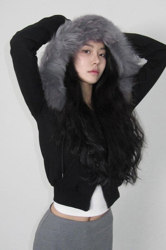 Plush Lined Cropped Zip Jacket Secondary image