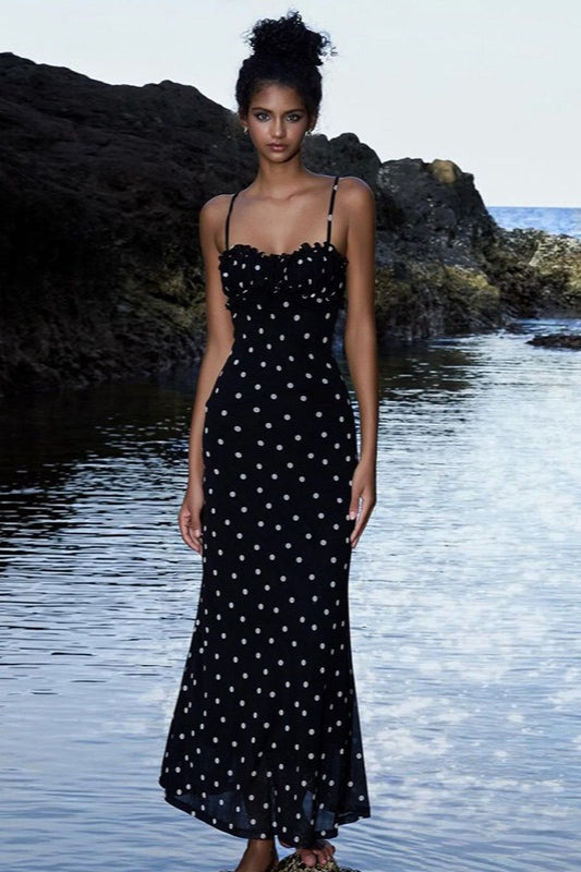 Elegant Polka Dot Slip Party Dress Main image