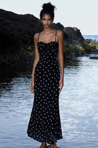 Elegant Polka Dot Slip Party Dress