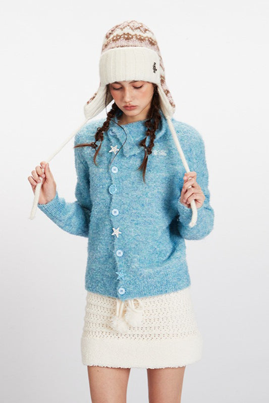 Soft High Neck Knit Cardigan Secondary image