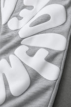 Letter Graphic Drawstring Wide Leg Sweatpants
