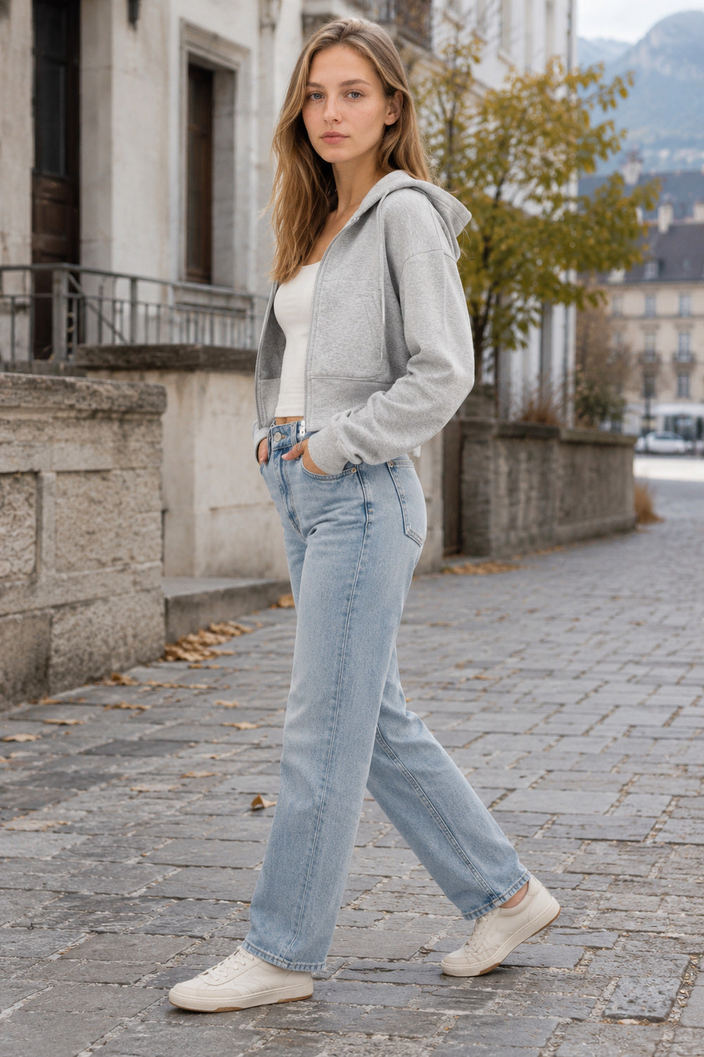 Short Zip Up Hoodie Coat