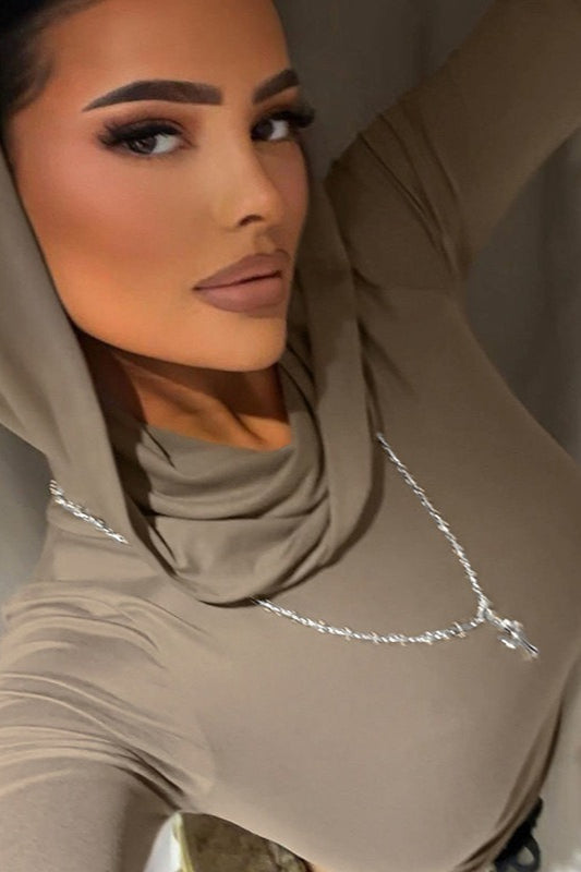 Ruched Hooded Crop Hoodie Secondary image