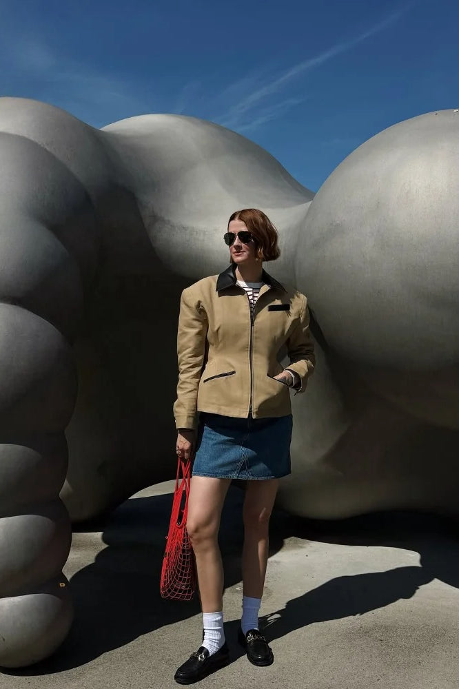 Waist Cinched Colorblock Jacket Main image