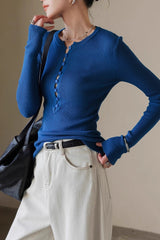 Slim Fit Ribbed Knit Top
