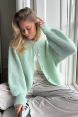 Pastel Mohair Blend Solid Cardigan