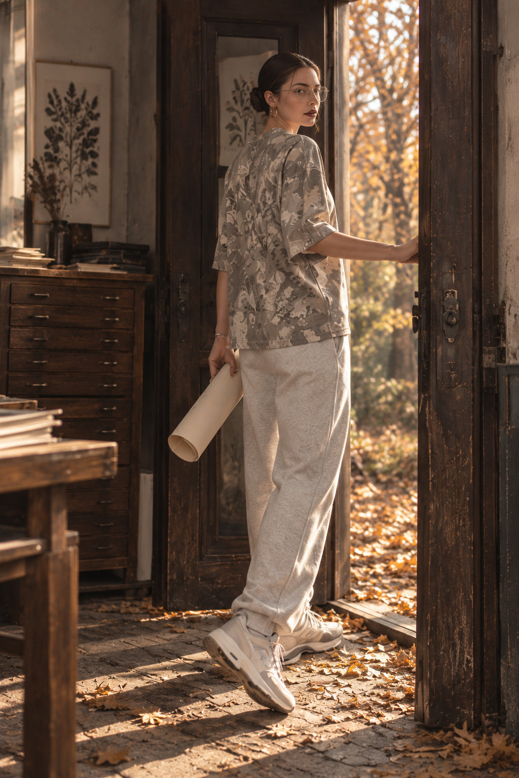 Printed Loose Round Neck T-shirt Main image