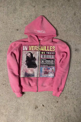 Graphic Zip-Up Street Hoodie