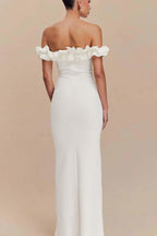 Ruffle Trim Bardot Party Dress