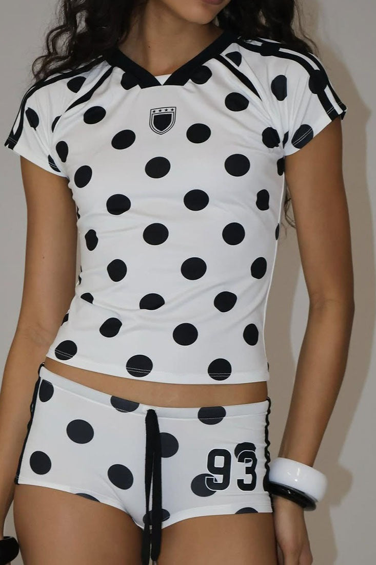 Number Print Fitted Tee Two Pieces Set Secondary image