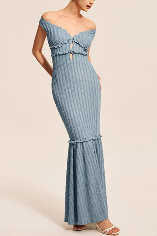 V-Neck Backless Fitted Knit Sweater Dress Main image