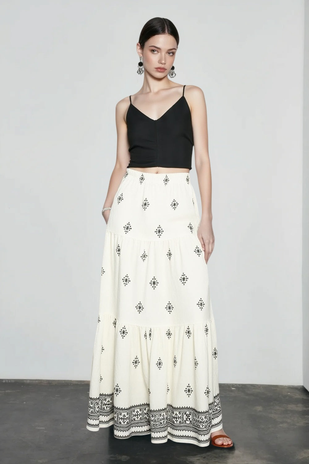 Boho Print High Waist A Line Vacation Skirt Secondary image