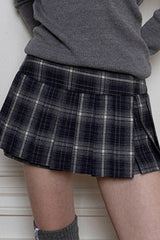 Plaid Low Waist Bodycon Mini Skirt