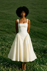 Gingham Backless Slip Birthday Dress
