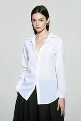 Linen V Neck Relaxed Blouse
