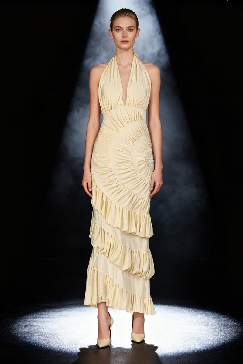 V Neck Halter Mermaid Reception Dress Secondary image