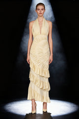 V Neck Halter Mermaid Reception Dress