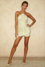 Fringe Halter Sequin Slip Dress