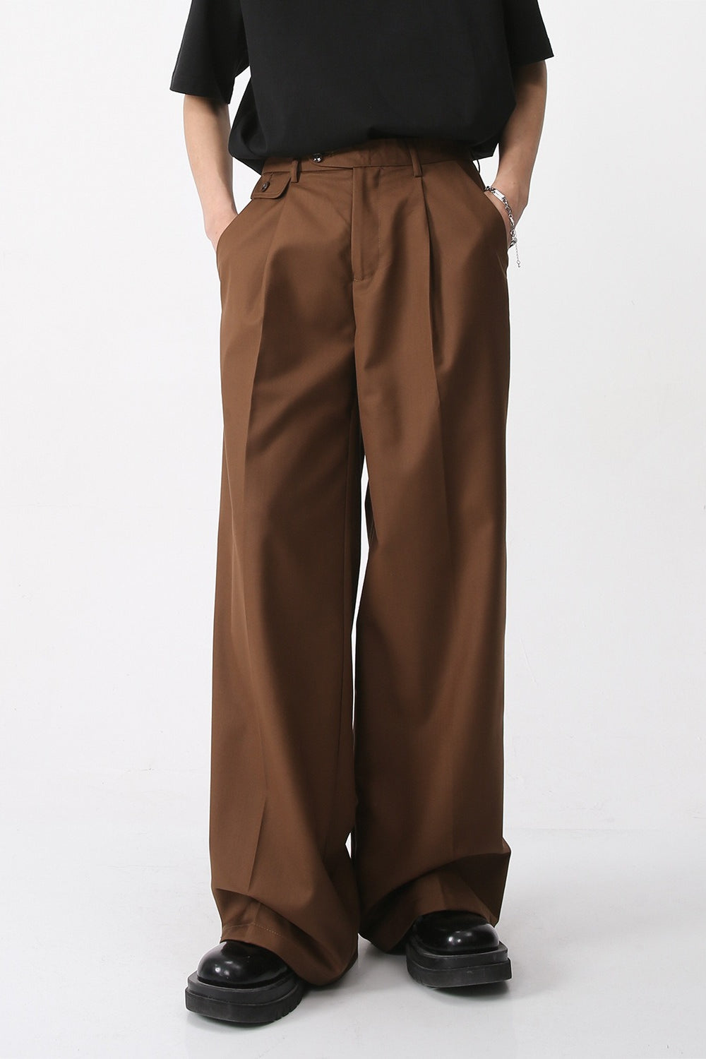 Korean Vintage Relaxed Straight Casual Pants Main image