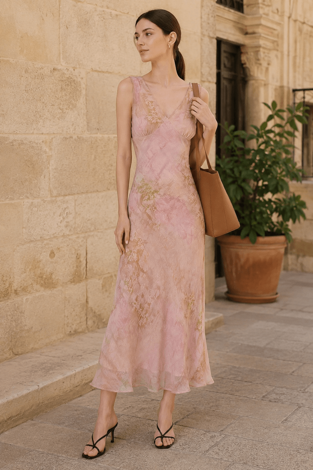 Elegant Chic Slim Waist Long Floral Dress Main image