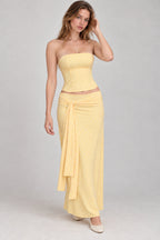 Solid Backless Tie Mermaid Skirt Set
