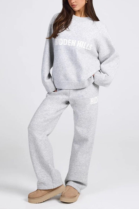 Hip Hop Street Style Sweater Pants Knit Set Main image