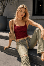 Sequin Slim Cami Tank Top