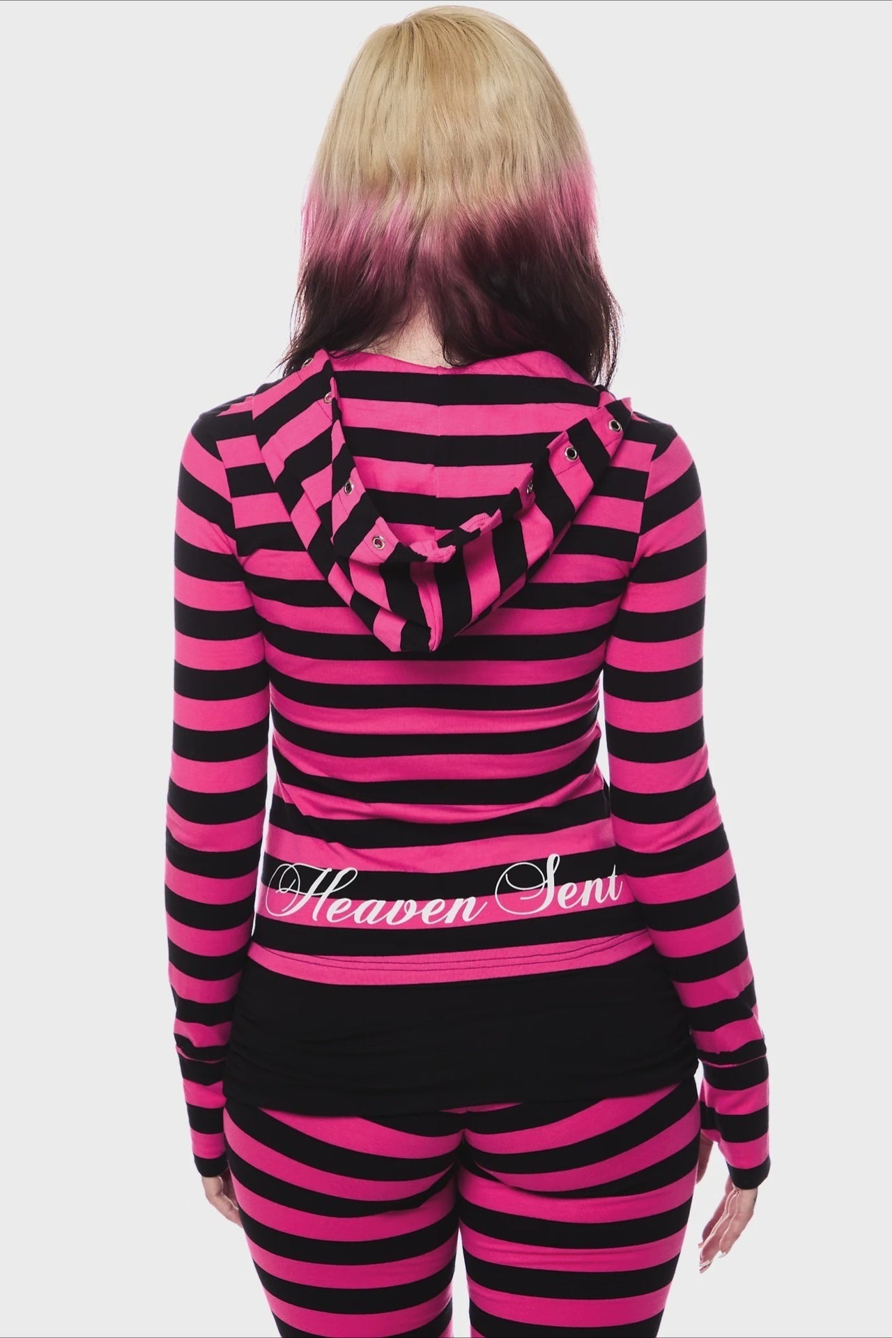 Vintage Y2K Striped Loose Fit Hoodie Secondary image