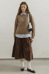 Vintage Brown Crewneck Knit Top