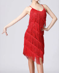 Sexy Tassel Sequin Spaghetti Strap Cocktail Dress