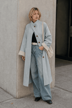 Relaxed Midi Blend Panel Design Overcoat