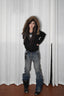 Gothic Rhinestone Fur Trim Zip Hoodie