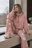 Pink Abstract Print Flares Pants