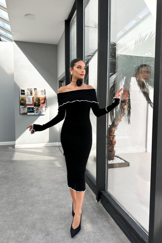 Slim-Fit One-Shoulder Ruffle Work Dress Secondary image