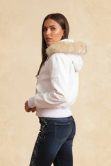 Detachable Fur Collar Short Hooded Coat Hoodie