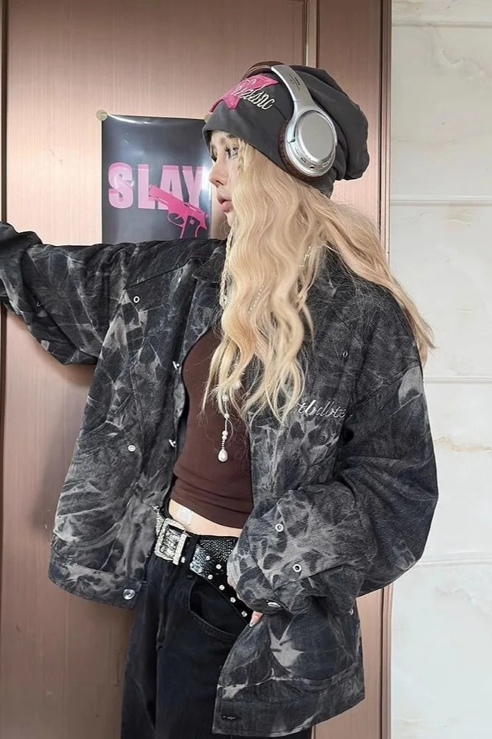Vintage Y2K Tie-Dyed Denim Jacket Secondary image