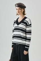 Loose Fit V Neck Knit Sweater