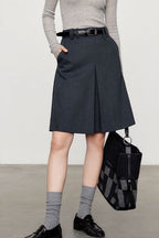Twill Blazer Style Midi Skirt