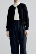 Solid Color Round Neck Knit Cardigan