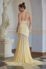 Sexy Backless Halter Paneled Flared Mermaid Party Dress