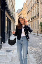 Single Breasted Short Textured Wool Coat