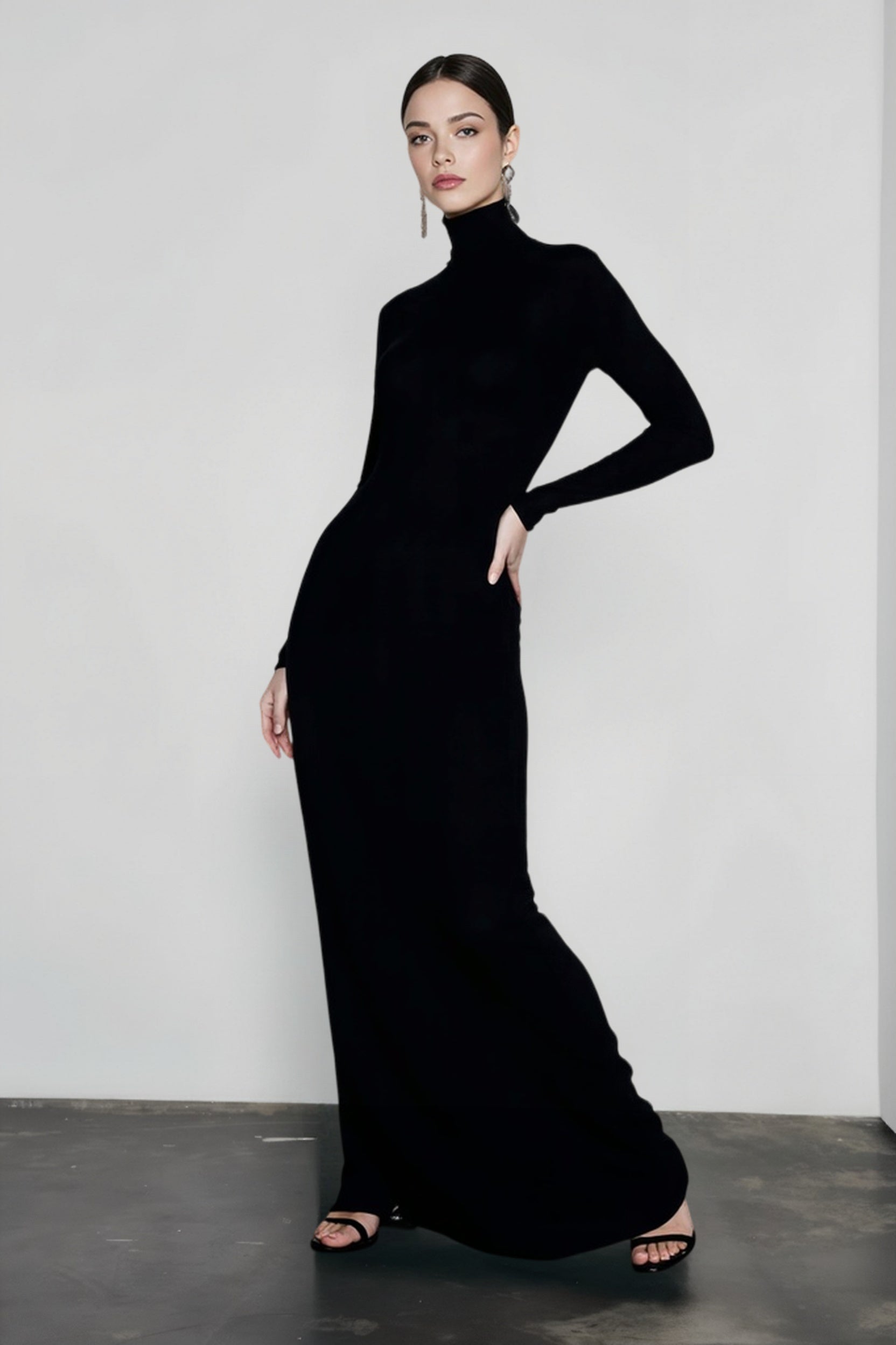 DressBetty - 2024 Elegant Spring Turtleneck Knitted Ribbed Sheath Midi Bodycon Dress Secondary image