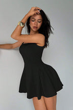 Square Neck Tank Ruched Mini Dress