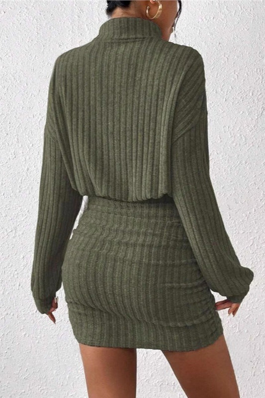 Knit Turtleneck Long Sleeve Bodycon Sweater Dress Secondary image